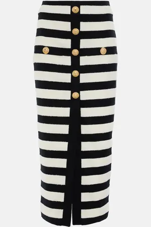 Balmain Striped midi skirt