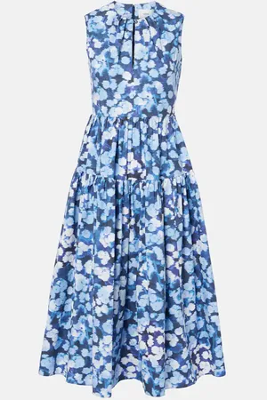 Erdem Floral-appliquÃ© ruffled cotton cocktail dress