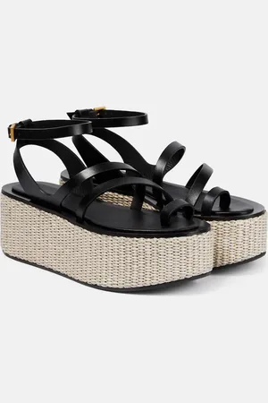 Max Mara Biarritz leather platform espadrille sandals