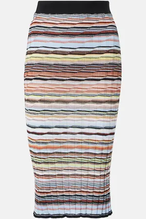 Missoni Striped cotton-blend midi skirt