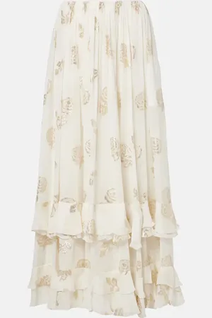 Chloé Floral jacquard muslin maxi skirt