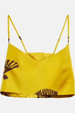 ASCENO Ezra silk crop top