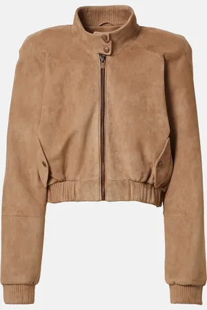 MAGDA BUTRYM Cropped suede bomber jacket