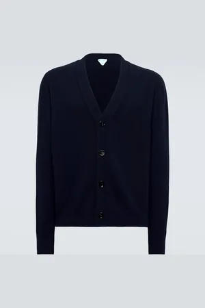 Bottega Veneta Intrecciato leather and cashmere cardigan