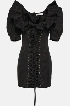 Alessandra Rich Ruffled puff-sleeve minidress