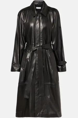 Nour Hammour Isolde belted leather coat