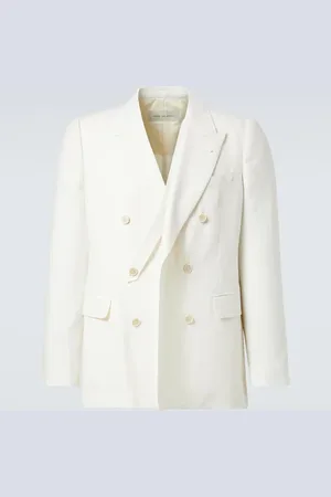 DRIES VAN NOTEN Linen, wool, silk, and cashmere blazer