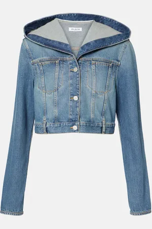Alaïa Cropped hooded denim jacket