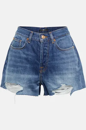 7 for all Mankind Monroe distressed denim shorts