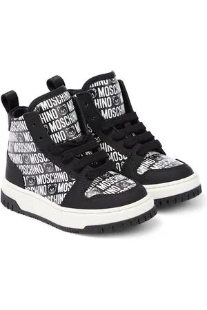 Moschino Logo high-top leather sneakers