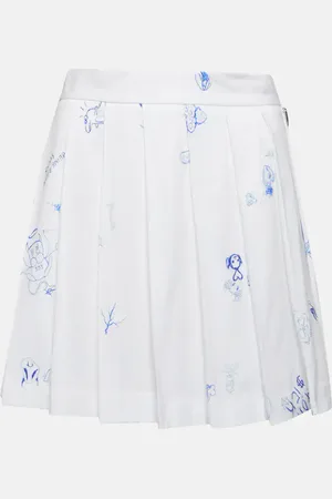 Vetements Printed pleated cotton miniskirt
