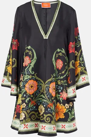 La DoubleJ Mini Magnifico floral silk kaftan