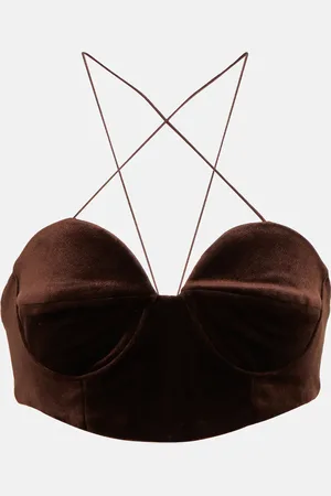 ALEX PERRY Halterneck velvet bralette