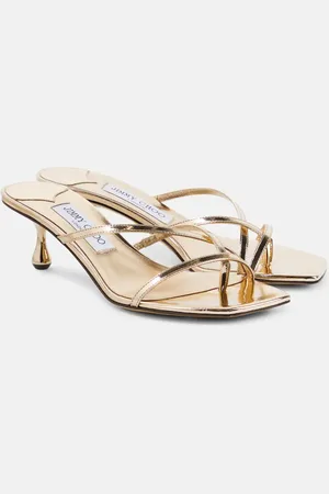 Jimmy Choo Etana 50 metallic leather mules