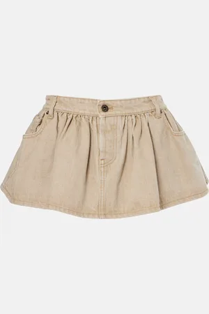 Miu Miu Ruffled denim miniskirt