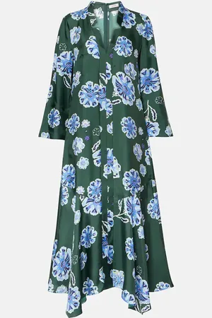 Dorothee Schumacher Big Garden floral silk twill midi dress