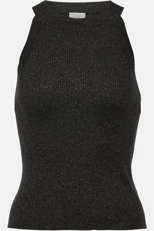 Brunello Cucinelli Cashmere and silk-blend tank top