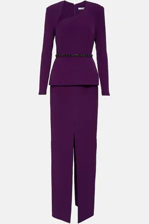 Safiyaa Asymmetric embellished crÃªpe gown