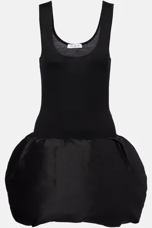 Alaïa Down-paneled wool-blend minidress