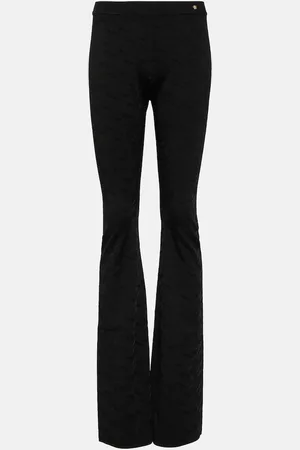 VERSACE Greca intarsia high-rise flared pants
