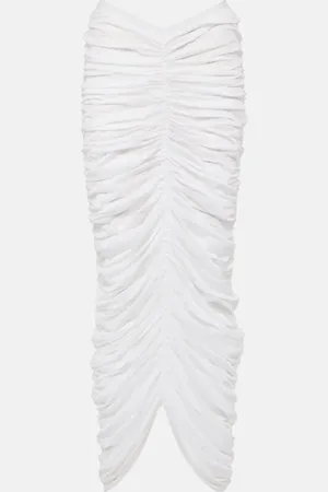 Khaite Laure ruched silk-blend maxi skirt