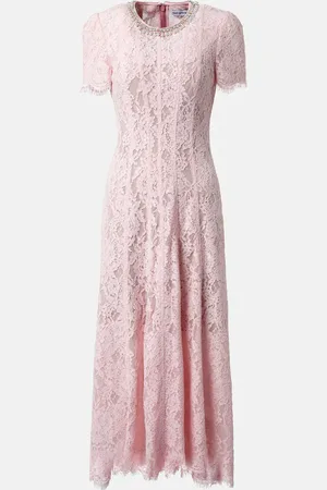 Self-Portrait Embellished floral lace midi dress