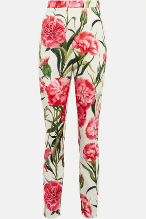 Dolce & Gabbana Floral silk-blend slim pants