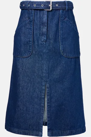 DRIES VAN NOTEN Denim midi skirt
