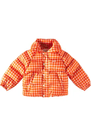 Tiny Cottons Vichy padded checked cotton jacket