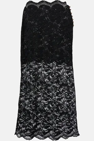 Paco rabanne Floral lace midi skirt