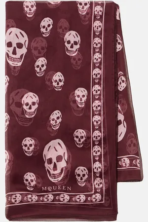 Alexander McQueen Skull fringed silk scarf