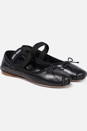 Miu Miu Logo leather ballet flats