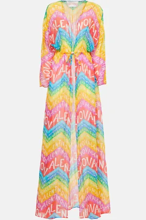 VALENTINO Logo cotton-blend beach cover-up
