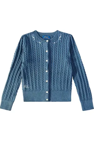 Ralph Lauren Embroidered cable-knit cotton cardigan