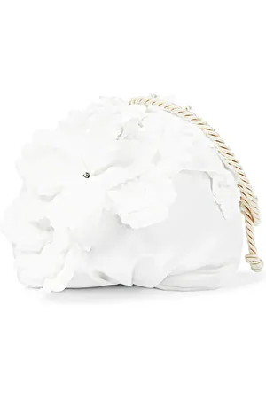 MONNALISA Floral-appliquÃ© satin clutch