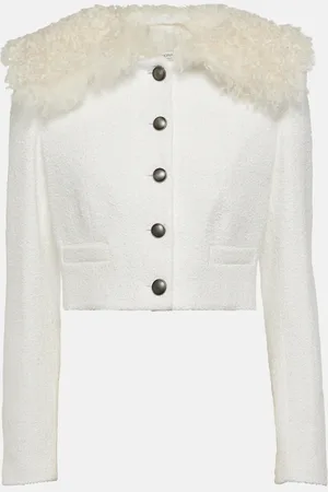 Alessandra Rich Cropped checked tweed jacket