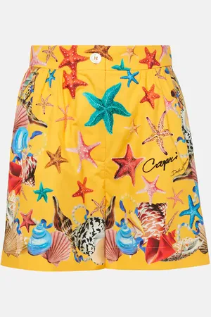Dolce & Gabbana Capri printed high-rise cotton shorts
