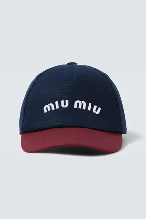 Miu Miu Logo cotton drill baseball cap
