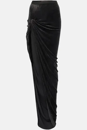 Rick Owens Lilies Twist Edfu velvet maxi skirt