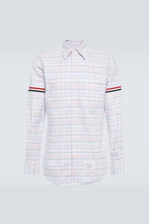 Thom Browne Checked cotton poplin armband shirt