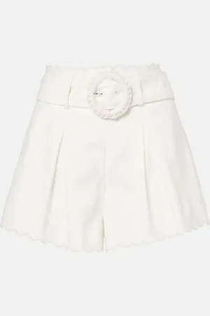 Farm Rio Festone high-rise cotton shorts