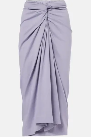 DRIES VAN NOTEN Gathered cotton jersey midi skirt