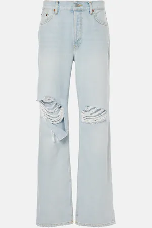 RE/DONE Loose Long distressed straight jeans
