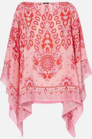 Etro Printed silk poncho