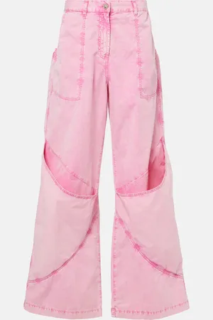The Attico Mid-rise cotton canvas wide-leg pants