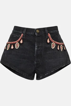 Alanui Embroidered denim shorts