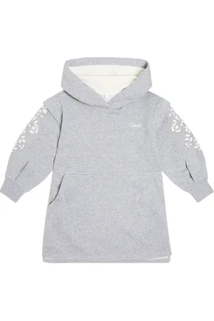 Chloé Embroidered cotton hoodie dress