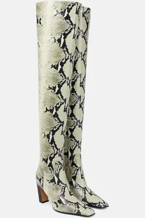 Khaite Snake-effect leather knee-high boots