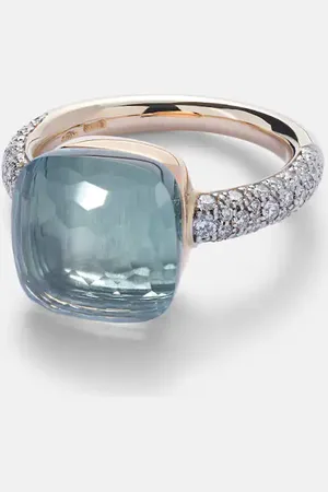 Pomellato Nudo 18kt gold ring with topaz and diamonds