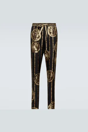 Dolce & Gabbana Printed silk straight pants